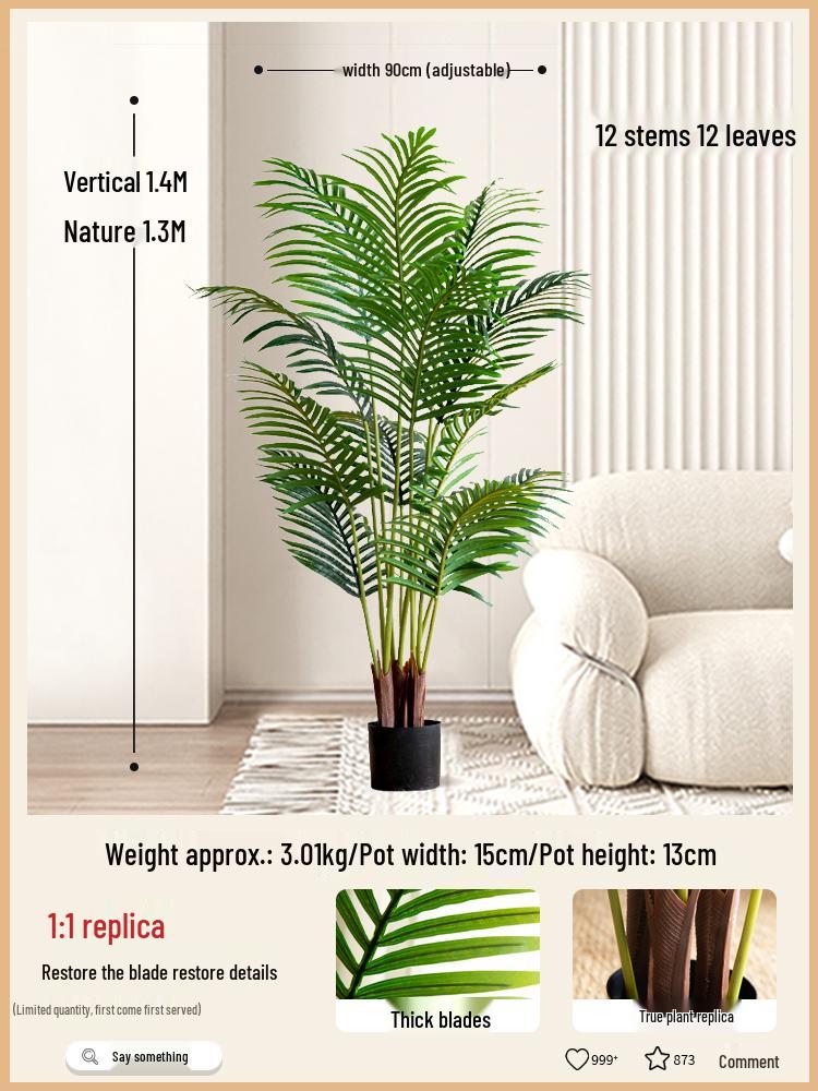 Bionic Green Sprenger's Fern Artificial Tree for Indoor Luxury Living Room Décor