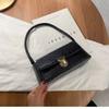 New Solid Color Women's Underarm Shoulder Bag Luxury Design Versatile Ladies Handbag Purse Stone Patterned Crossbody Bags