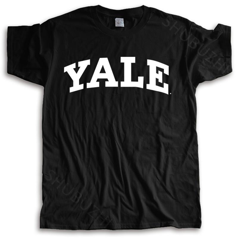 Tshirt Men Summer Top Tees Yale T-Shirt - Officially Licensed Arched Logo Unisex T-shirt Loose Style Tops