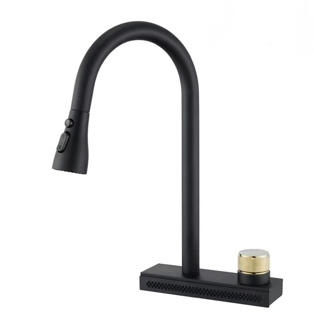 Kiten Faucet,Stainless Steel 4 Functions Sprayer Kiten Sink Faucets, Single Handle Kiten Sink Faucet with Pull Down Sprayer,Brushed (Gun Gray)
