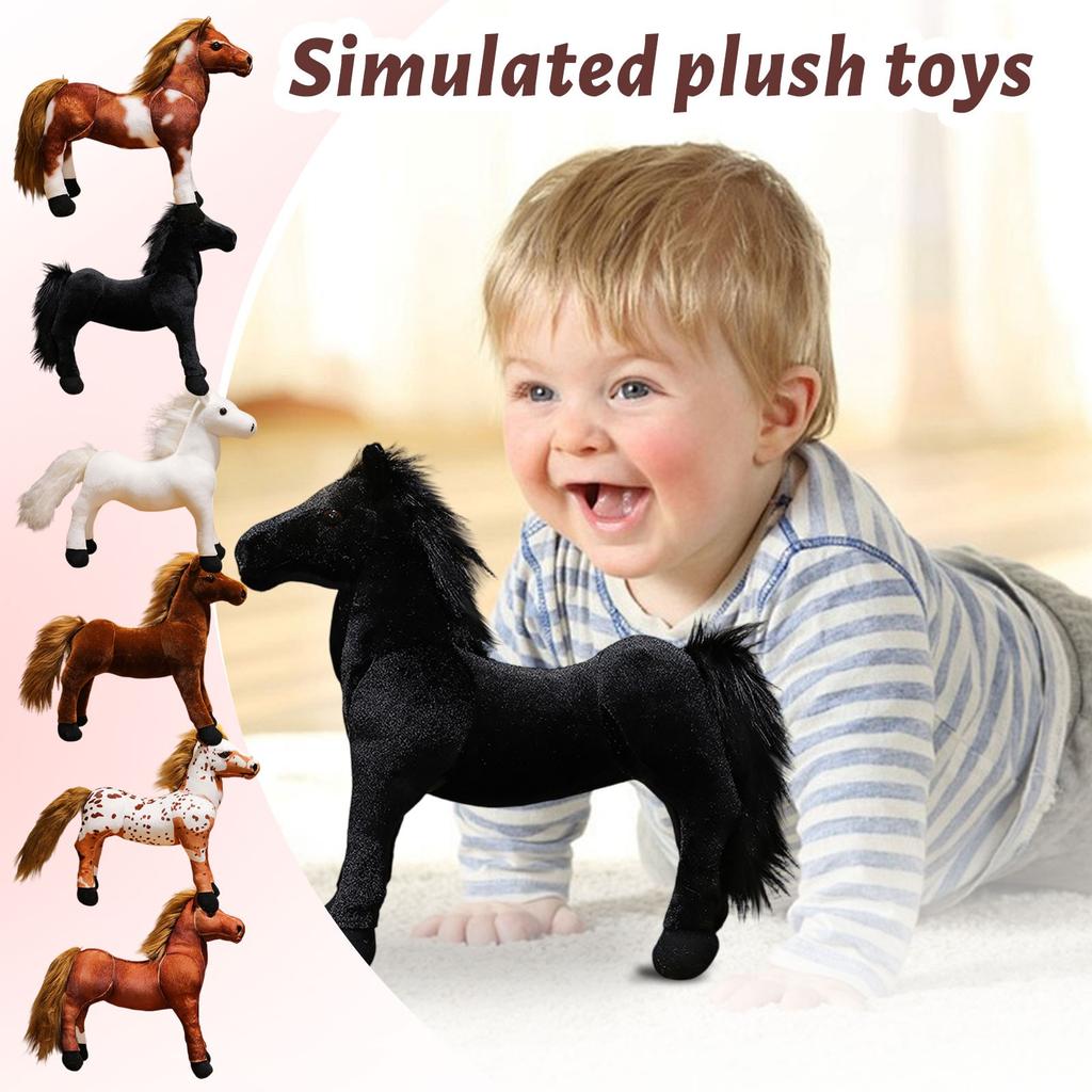 Cute And Realistic Little Horse Plush Toy, Little Horse Brown Horse Doll, Boy Soothing Cloth Doll, Birthday Gift