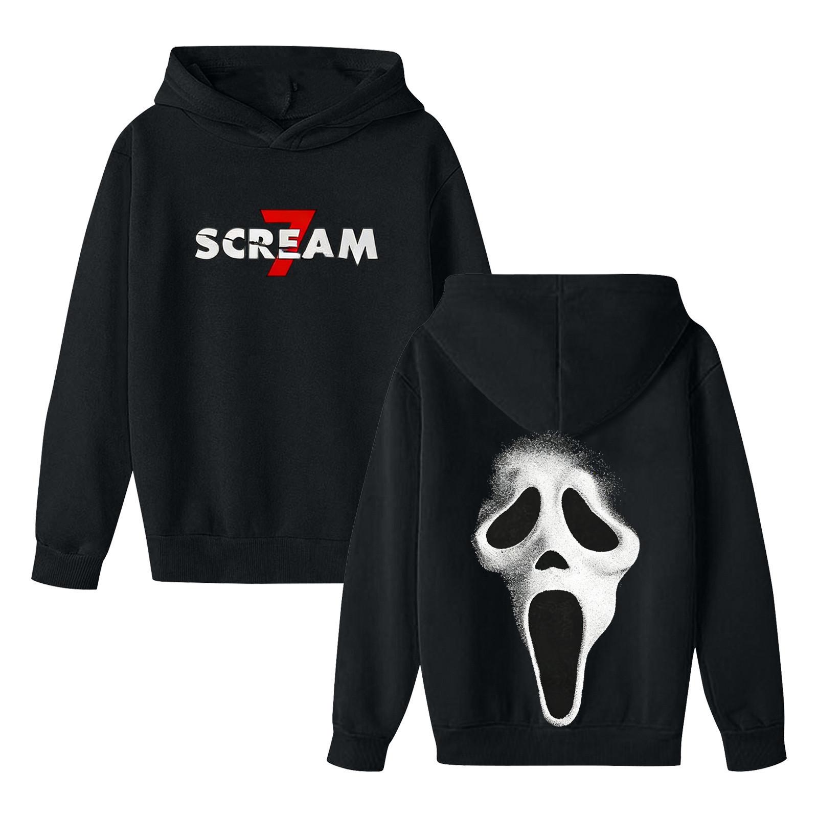 

Kids Hoodie, SCREAM Ghostface Print, Fleece Lined, Boys Girls Casual Sports Sweatshirt Top 100cm чёрный