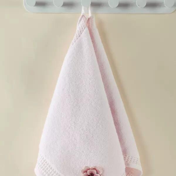 Gold Pure Cotton Cloud Embroidered Soft Waffle Towel with Lanyard - Perfect for Face Wash and Bath