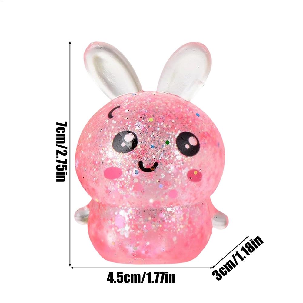 Cute Cartoon Rabbit Fidget Toys Soft Glitter Bunny Squeeze Stress Relief Toy Party Gift for Kids Adults Office Desktop decor