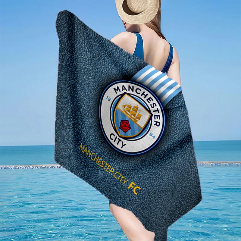 1PC Football Manchester Crest Beach Towel - Soft, Absorbent Microfiber, Lightweight, Ideal for The Beach, Parties, Travel, Camping fan gifts