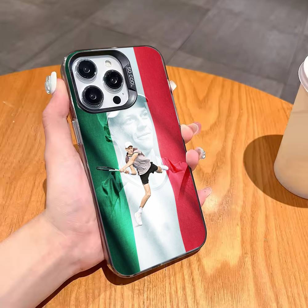 Italian athletes Jannik Sinner Phone Case For iPhone17,16,15,14,13,12,11,Pro,MAX White Matte Shockproof Cover iPhoneXSMAX