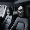 2 szt. Elastyczne Pokrowce na Zagłówki Samochodowe na Halloween Wzór Czaszki Pokrowiec Dekoracyjny Wnętrza Samochodu Stylizacja Samochodu