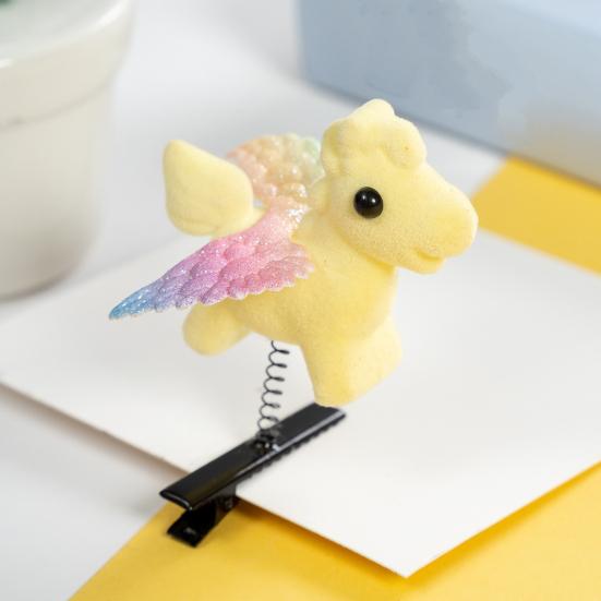 Girl Hair Clip Spring Design Flying Horse Decor Hair Pin Women Soft Comfortable Reusable Hair Accessories