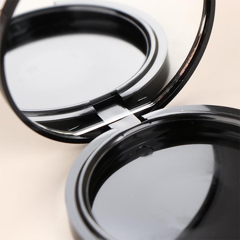 Reusable Empty Single Black Circular Highlight Box Blush Shadow Powder Box With Mirror Aluminum Pan Inside Diameter 59Mm