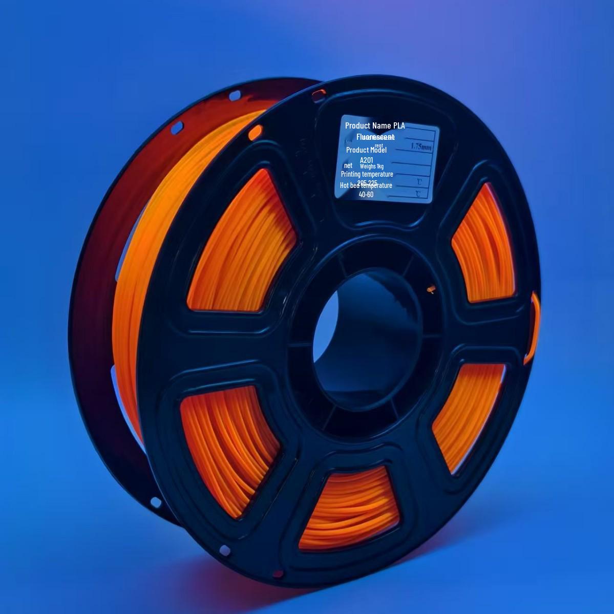 

Graphenova PLA Photochromic 3D Filament: Fluorescent Red, Orange, Yellow, Glow-in-the-Dark Blue, Green