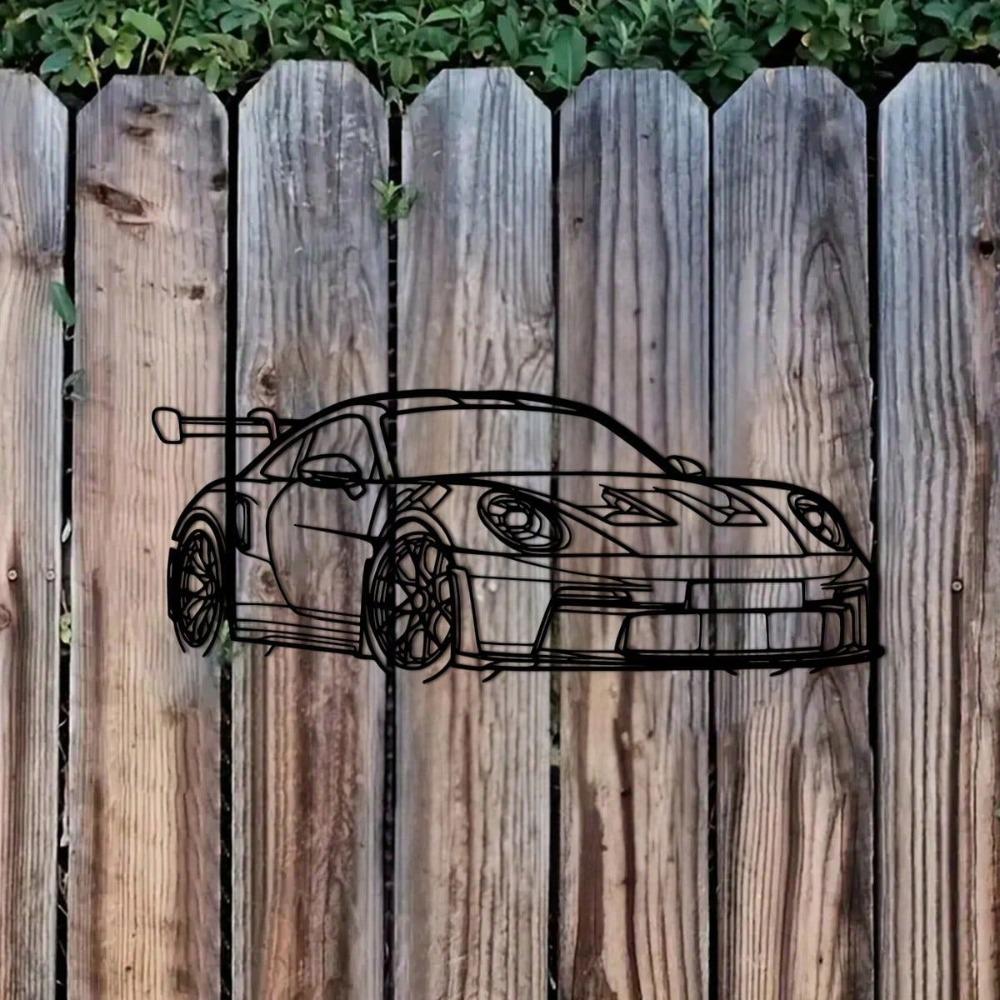 1Pc Metal Wall Art Car Sign 15.75x6.32 Inch Creative Modern Home Decor Gift