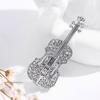 Violin Anti-glare Brooch High-end Women's Suit Corsage Cardigan Shawl Buckle Korean Fashionable and Elegant Brooch