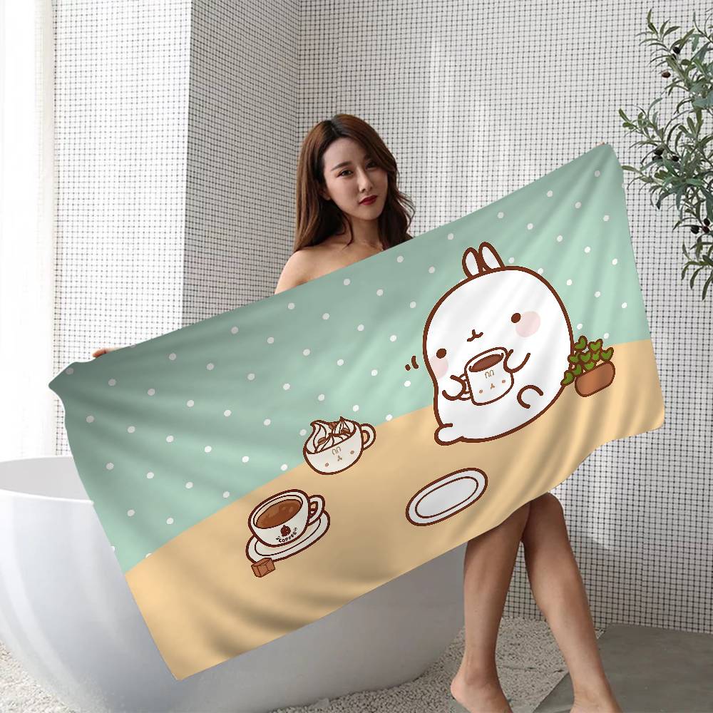 Kawaii M-Molangs Microfiber Beach Towel Absorbent Quick Dry Soft Yoga Swimming Resort Mountain Climbing Towel