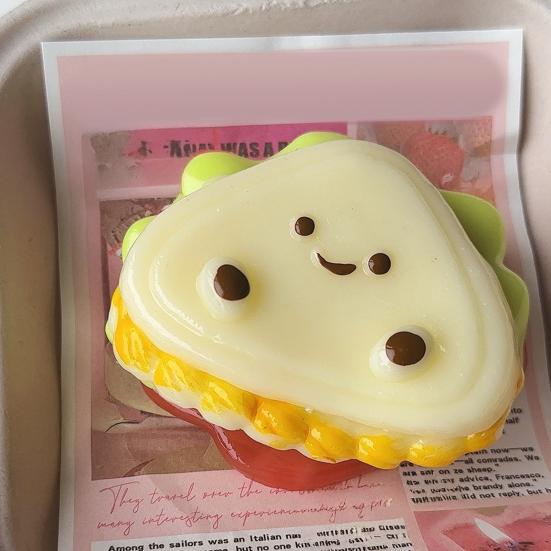 Layered Sandwich Stress Relief Toy, Slow Rising Cartoon Sandwich Squeeze Toy, Detachable Sandwich Fidget Toy for Kids Adults