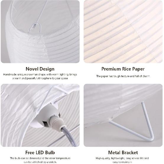 Small Rice Paper Lamp, Japanese Lamp Paper Lantern, Paper Shade Table Lamp, Paper Lamp for Desk, Bedside Lantern Lamps for Bedrooms Night Light