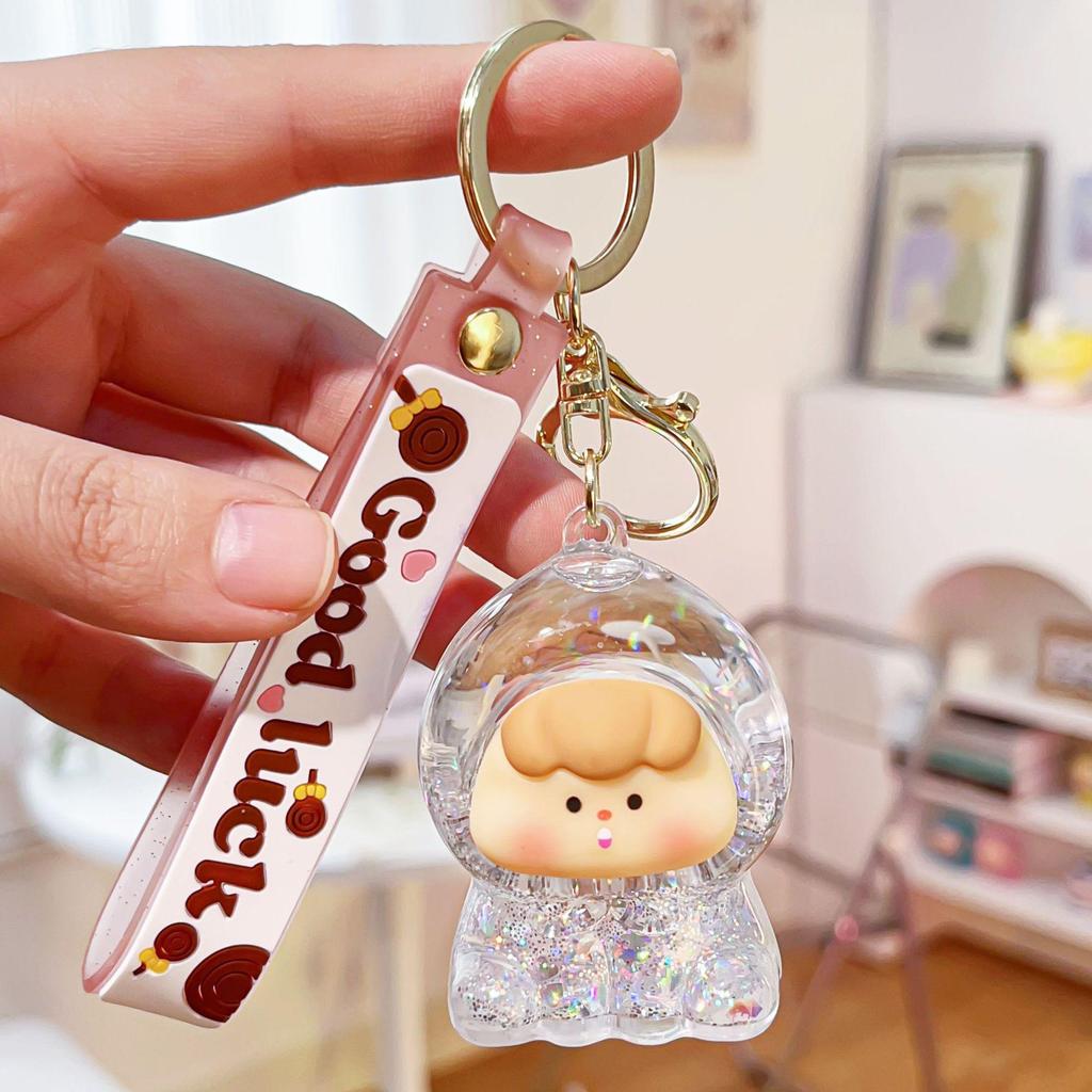Douyin Blinking Fruit Charms Acrylic Keychain - Cute Oil-Filled Pendant Gift Ornament