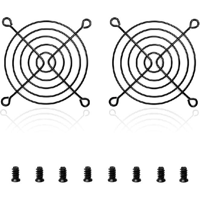 2 PCS 80mm Fan Grill Pc 80mm Fan Bracket Grill (Black)