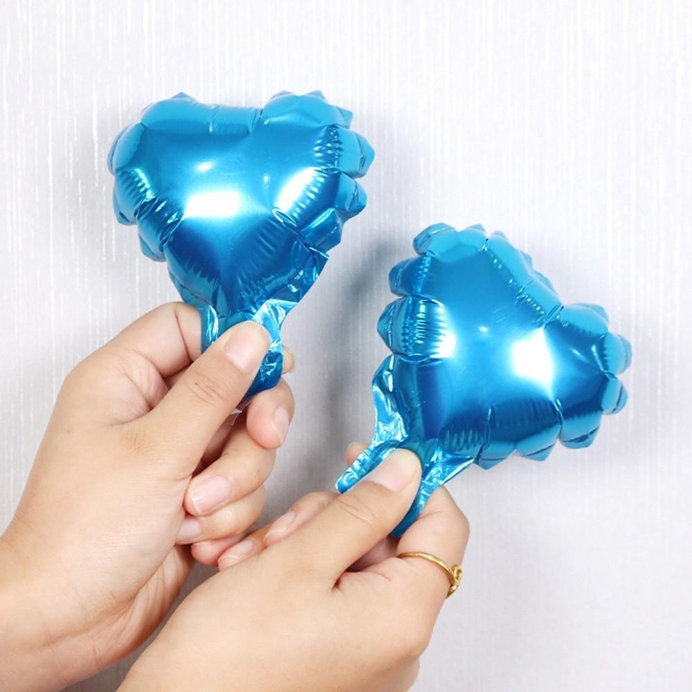 10pcs New 5 Inch Size Heart-shaped Foil Balloons Mini Multi-purpose Heart Balloons Love Heart Balloon Wedding Decoration 5inch светло-синий