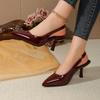 Móda 2025 Nové Boty Retro Koťátkové Vysoké Podpatky Dámské Lodičky Malá Čtvercová Špička Dutý Zadní Pásek Dámské Sandály Letní Boty Kancelářské Podpatky
