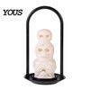 Decorative Figurine with LED Halloween Skull Night Light, Resin Candle Lamp Spooky Table Decor for Room, Haunted House, Unique Tabletop Decoration