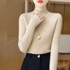 Slim and Thin Bottoming Shirt Women's Semi-high Neck Sweater Autumn and Winter Knitwear Tops