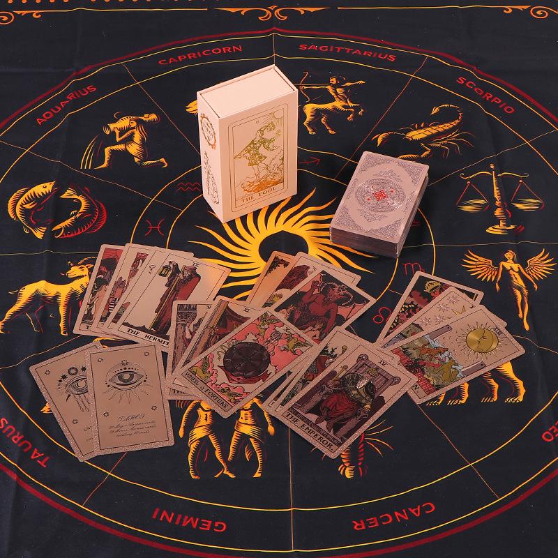 Waterproof Gold Foil Tarot Cards Set - Classic Full Deck for Parties