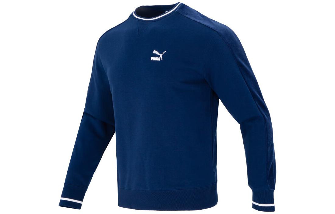 PUMA Sweatshirts Men s Blue Crew Neck Moderate Regular 623379-15 2XL