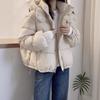 Autumn and winter down cotton-padded clothes women's short large size loose small hooded warm cotton-padded jacket jacket