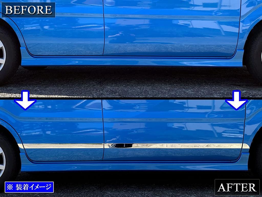 BRIGHTZ Wagon R Custom Z MH55S MH95S Super Mirror Finish Stainless Steel Plated Side Door Molding 8PC MH55 MH95 H55 H95 55 95 Wagon R Custom Z Custom