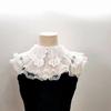 Elegant Tiered Lace Blouse Collar Multi Functional Mesh Doll Collar Shawl Cape Fairy Hollow Collar Versatile Fake Collar