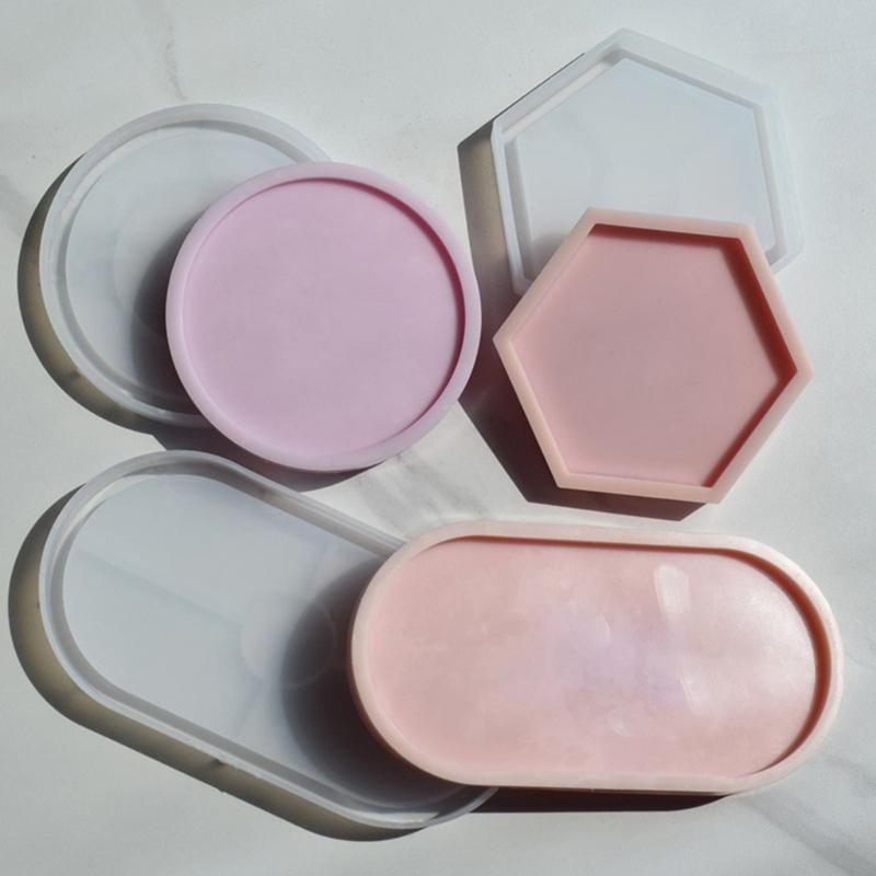 3Pcs Silicone Cake Holder Tray Molds Fruit Cup Mold Resin Pendant Mold Food Station Serving Tray Mold Diy Coaster