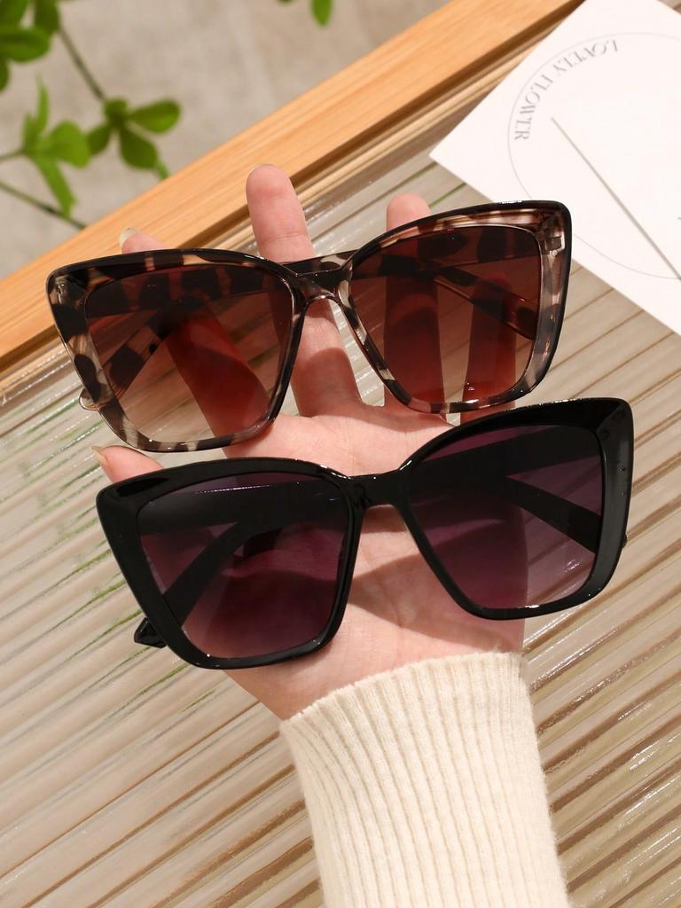 1/2PCS Fashion Y2K Cat Eye Plastic Frame Women Sunglasses For Men Daily Life Shades Eyewear Accessories.