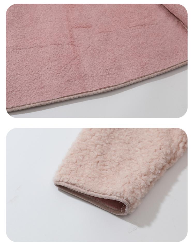 2025 Girls' Lambswool Fleece-Lined Sweater Coat for Autumn & Winter