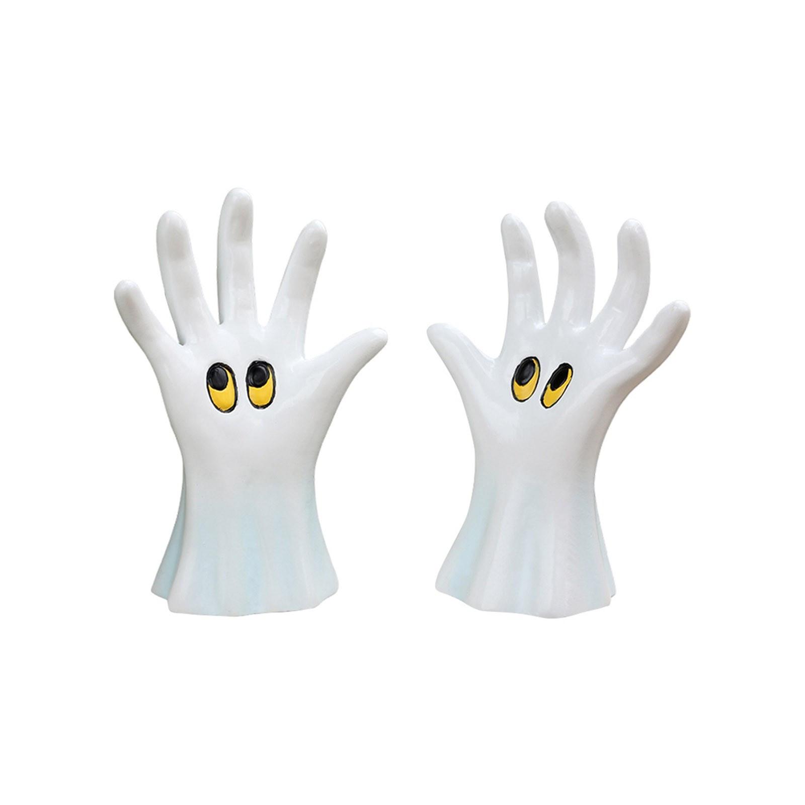 

1 пара статуэток рук, готические смоляные фигурки рук на Хэллоуин, жуткие скульптуры глаз, ужасные настольные украшения, украшения для дома с привидениями, жуткая рука One Size
