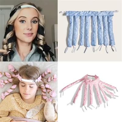 1pc Heatless Hair Curler Velcro Octopus Curler No Heat Sponge Hair Rollers Lazy Sleep Curling Band Silk Ribbon Soft Foam Curls