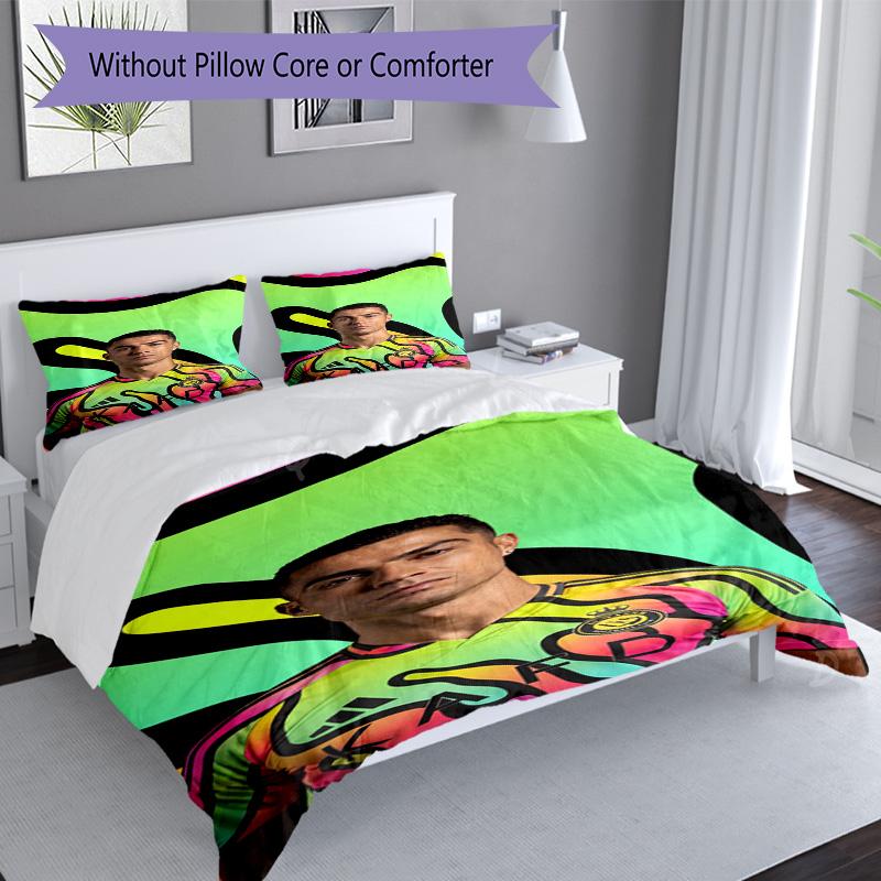 Ronaldo's Muscular Celebration Bedding Set, Breathable Duvet Cover with Pillowcases, Soft Bed Linen for Bedroom Home Decoration, Perfect Festival Birt