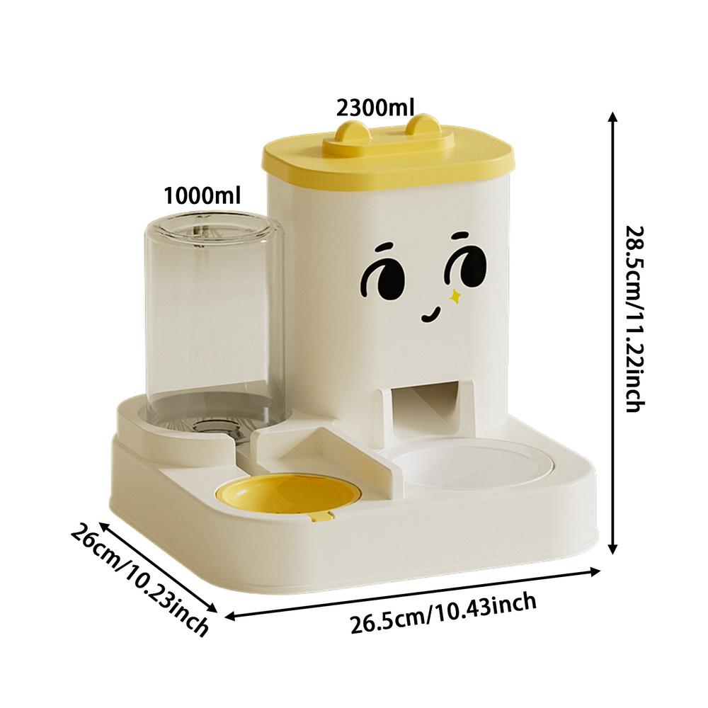 

Автоматическая кормушка для питомцев 2-в-1 для собак и кошек, поилка большой емкости, кормушка для еды, товары для питомцев для собак и кошек белый
