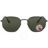 Ray Ban Hexagonal Flat Lenses Polarized Green Unisex Sunglasses Rb3548n 002 58 54