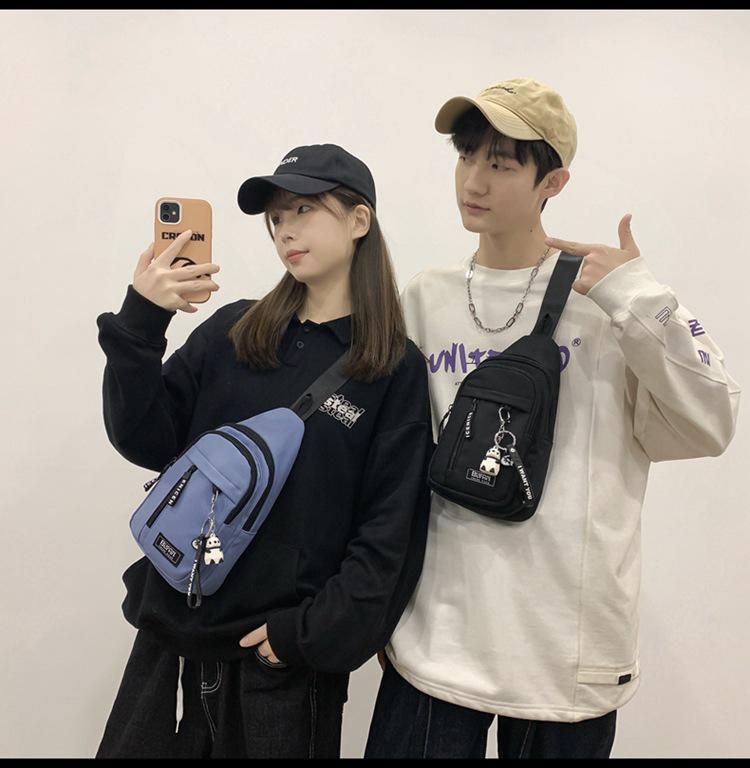 2023 New Canvas Crossbody Chest Bag: Unisex Japanese-Inspired Casual Bag for Students & Phones