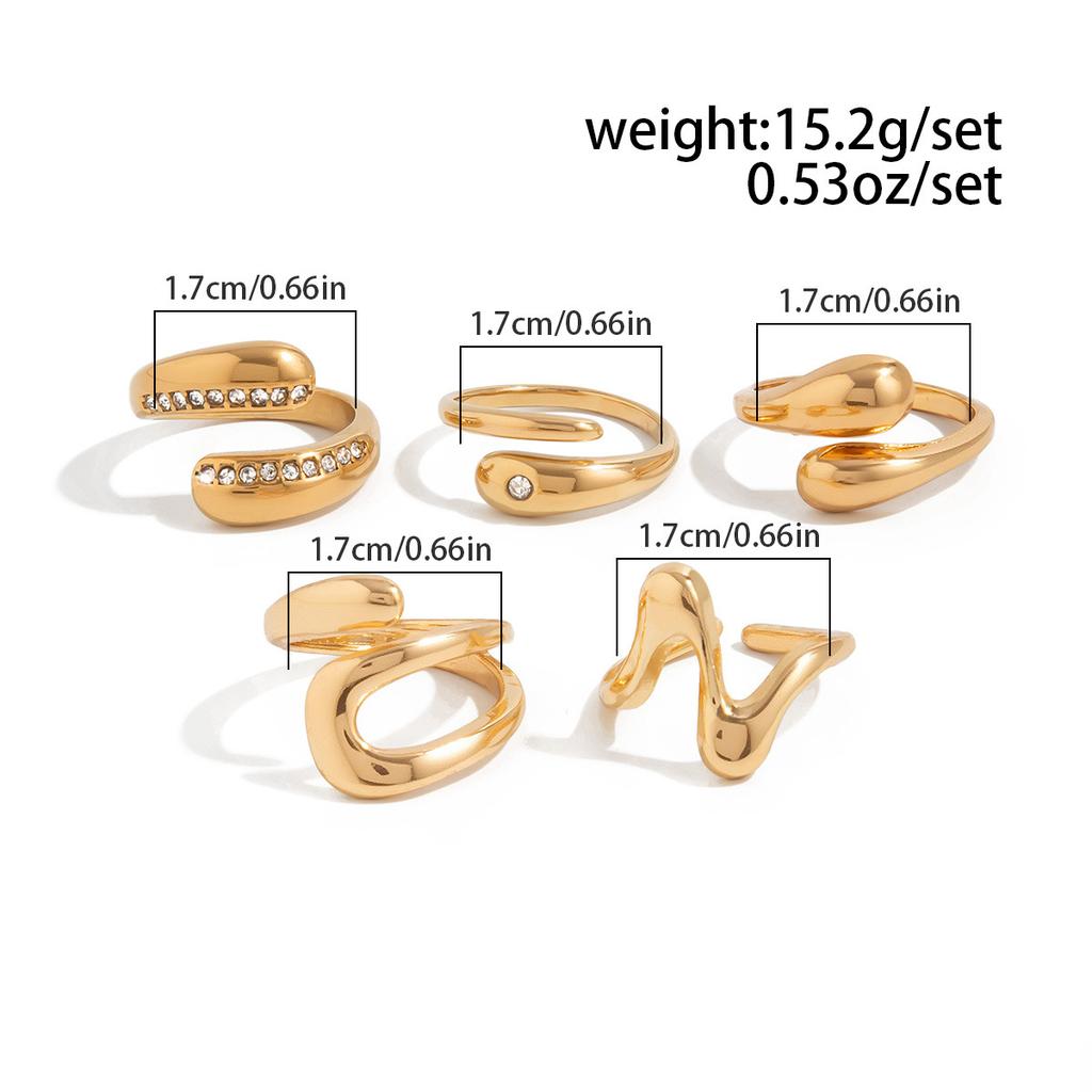 Vintage Gold Color Geometric Rings Trendy Finger Jewelry Hollow Out Adjustable Ring Set for Women Men Retro Boho Fashion Party Gift