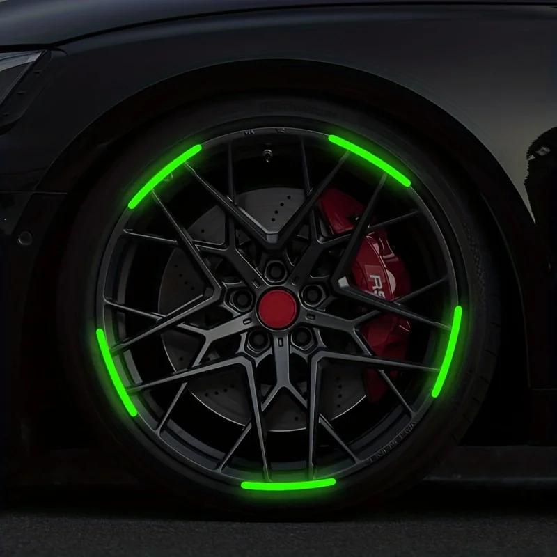 20 KS Samolepek na kola auta Svítící samolepky Reflexní samolepky Svítící Fluorescenční barva Dekorace kola Motocyklové noční samolepky