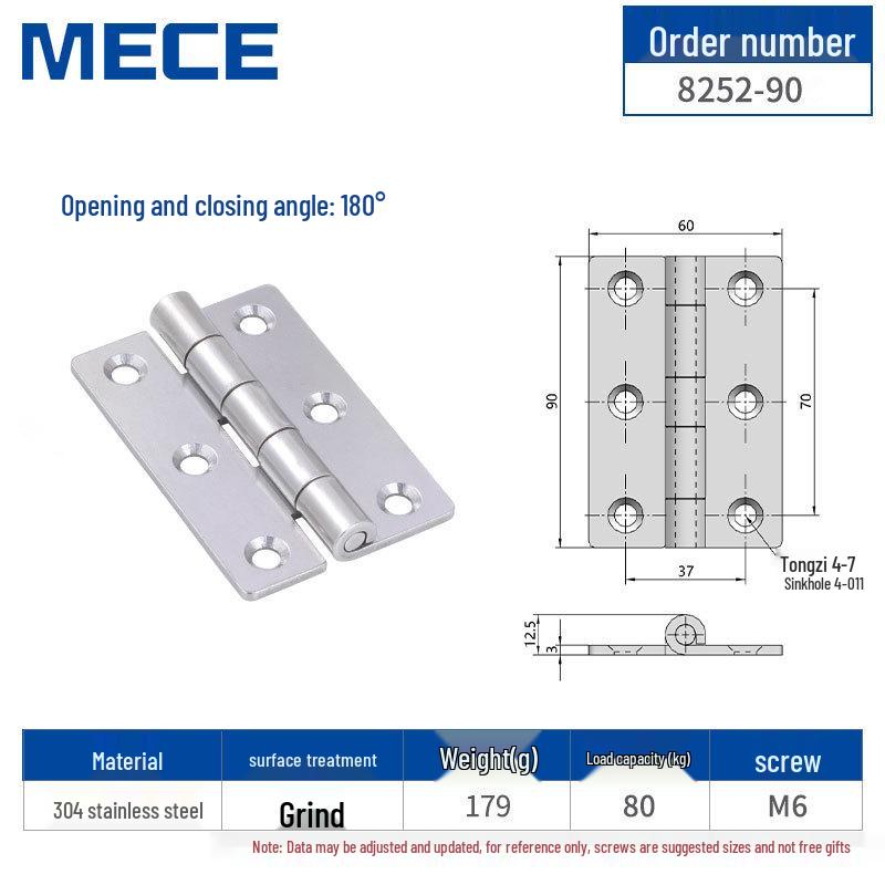 304 Stainless Steel Thickened Cabinet & Wooden Door Hinges