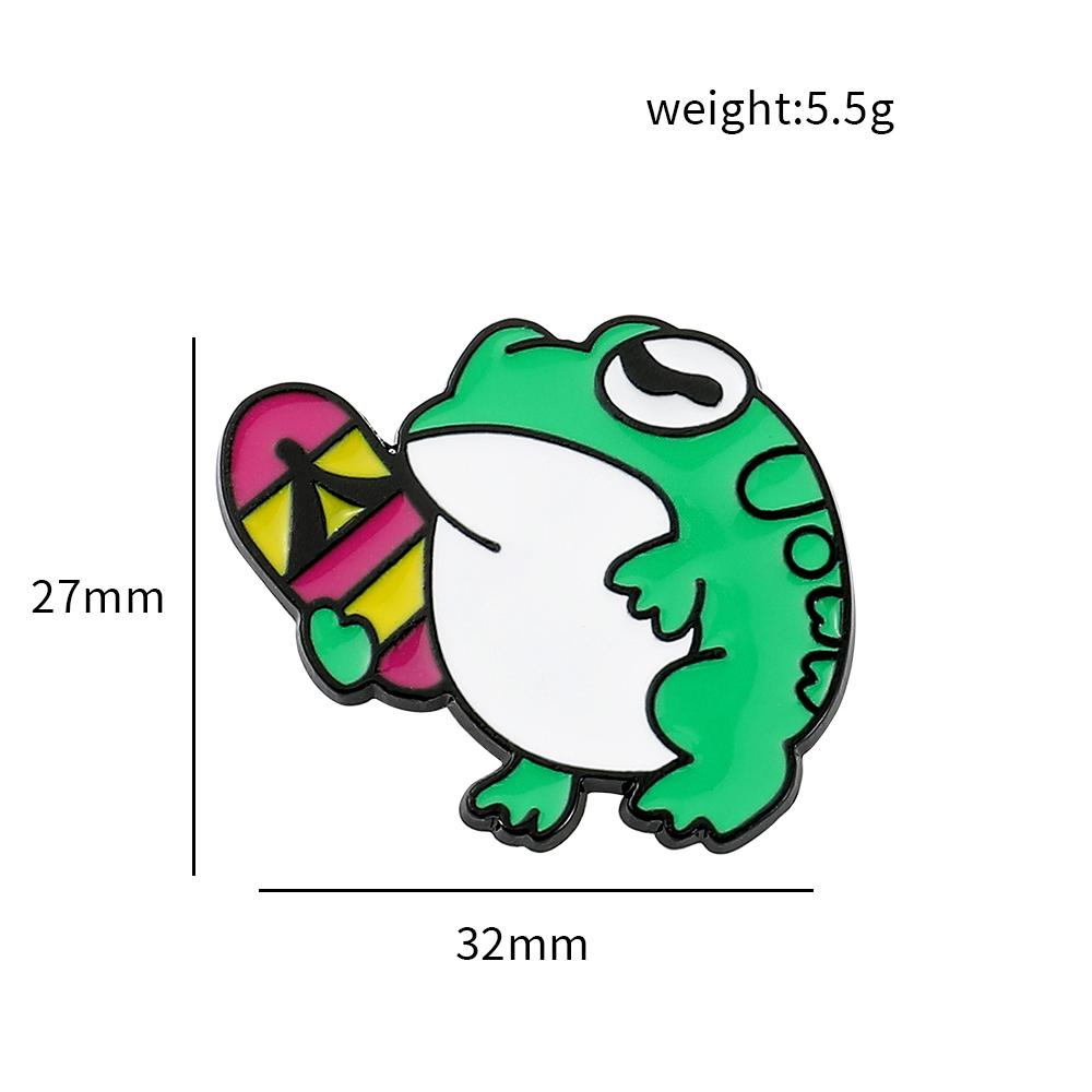 Cartoon Animal Enamel Brooch Creative Frog Magician Skate Car Knife Lapel Pin Badge Backpack Clothing Hat Accessories