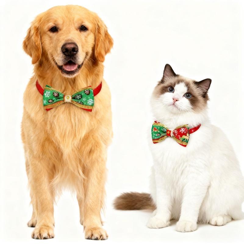 1-40Bags Pet Bow Tie Christmas Dog Cat Accessory Adjustable Festive Party Decorative Tie Ideal Holiday Gift for Pets