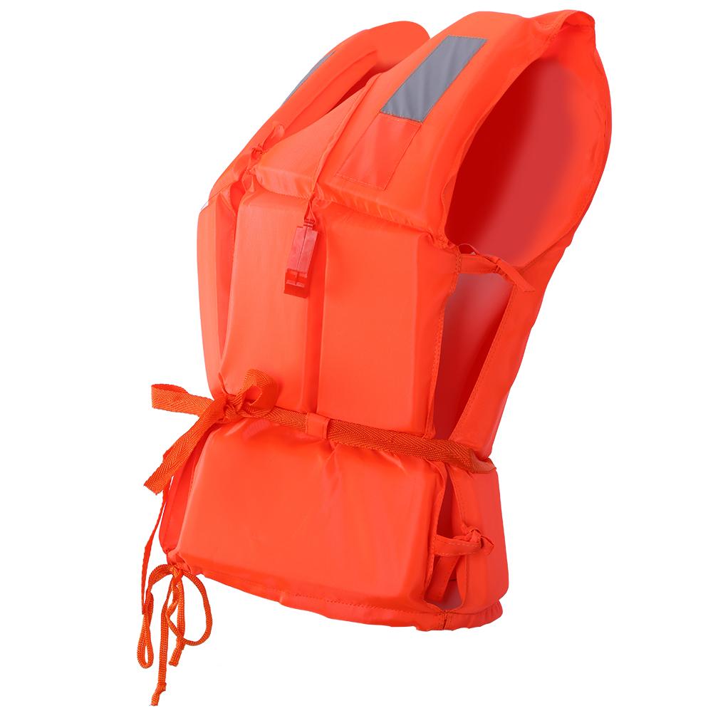 Gilet di salvataggio Nuoto Nautica Spiaggia Esterno Aiuto per la sopravvivenza Giacca con fischietto Adulto Arancione