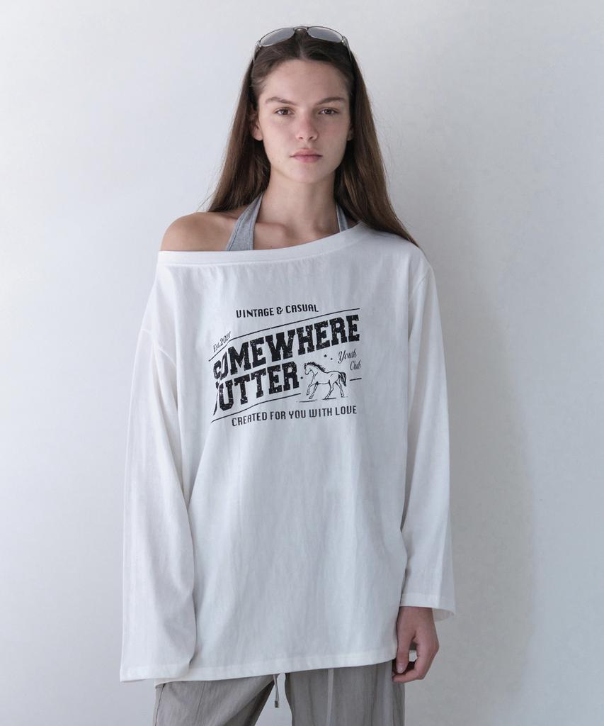 Sseomweeobeoteo Vintage Horse Long Top - Ivory