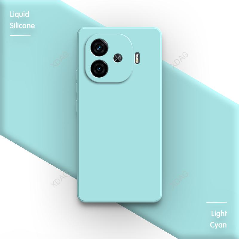 Etui Coque Candy Color do VIVO iQOO Z9 Turbo Z9X 5G Ochrona obiektywu Kwadratowy płynny silikonowy miękki pokrowiec tylny Akcesoria