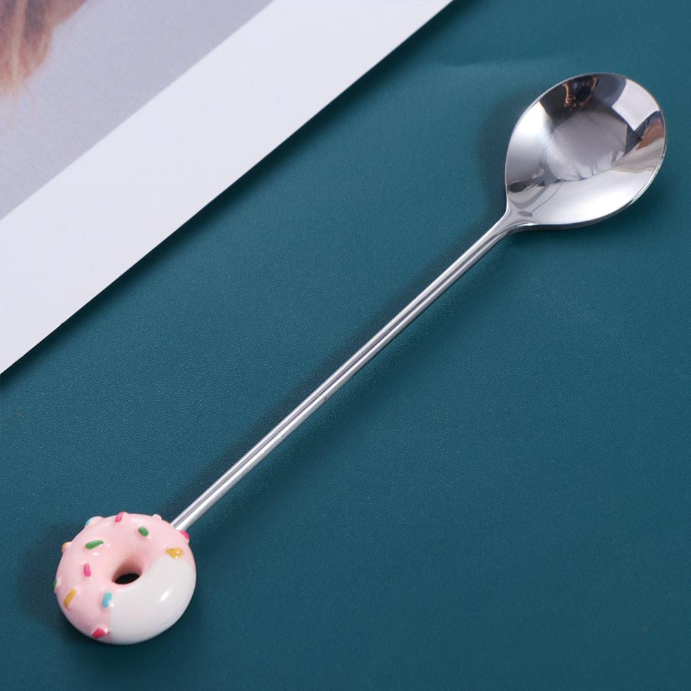 Adorable Donut Spoon Stainless Steel Salad Mixing Spoon Coffee Spoons  Home Use