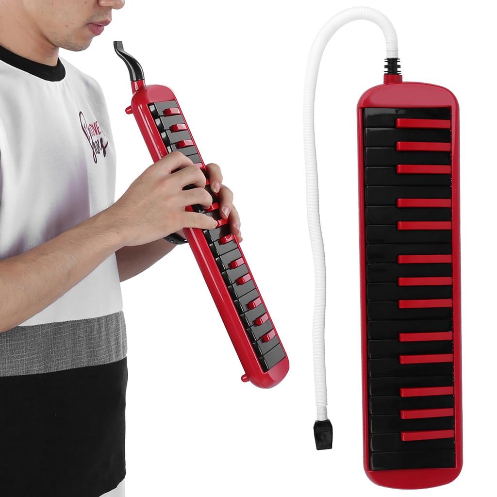 Melodica 32 Key Wind Musical Instrument Suitable for Beginner Practice Bag F32s(Rouge )