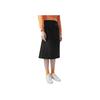 Fila Solid Color Loose Midi Skirt Women Skirts Black F11W314304F-BK